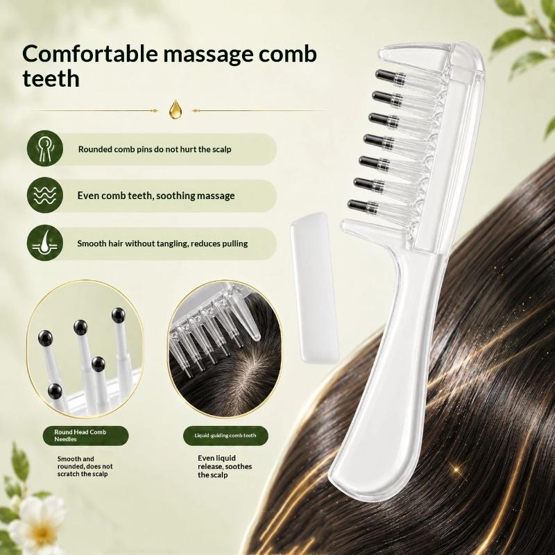 Portable Transparent Hair Root Comb Liquid Guide Applicator Scalp Massage Comb Hair Oil Serum Brush Anti-Leak Hair Care Tool