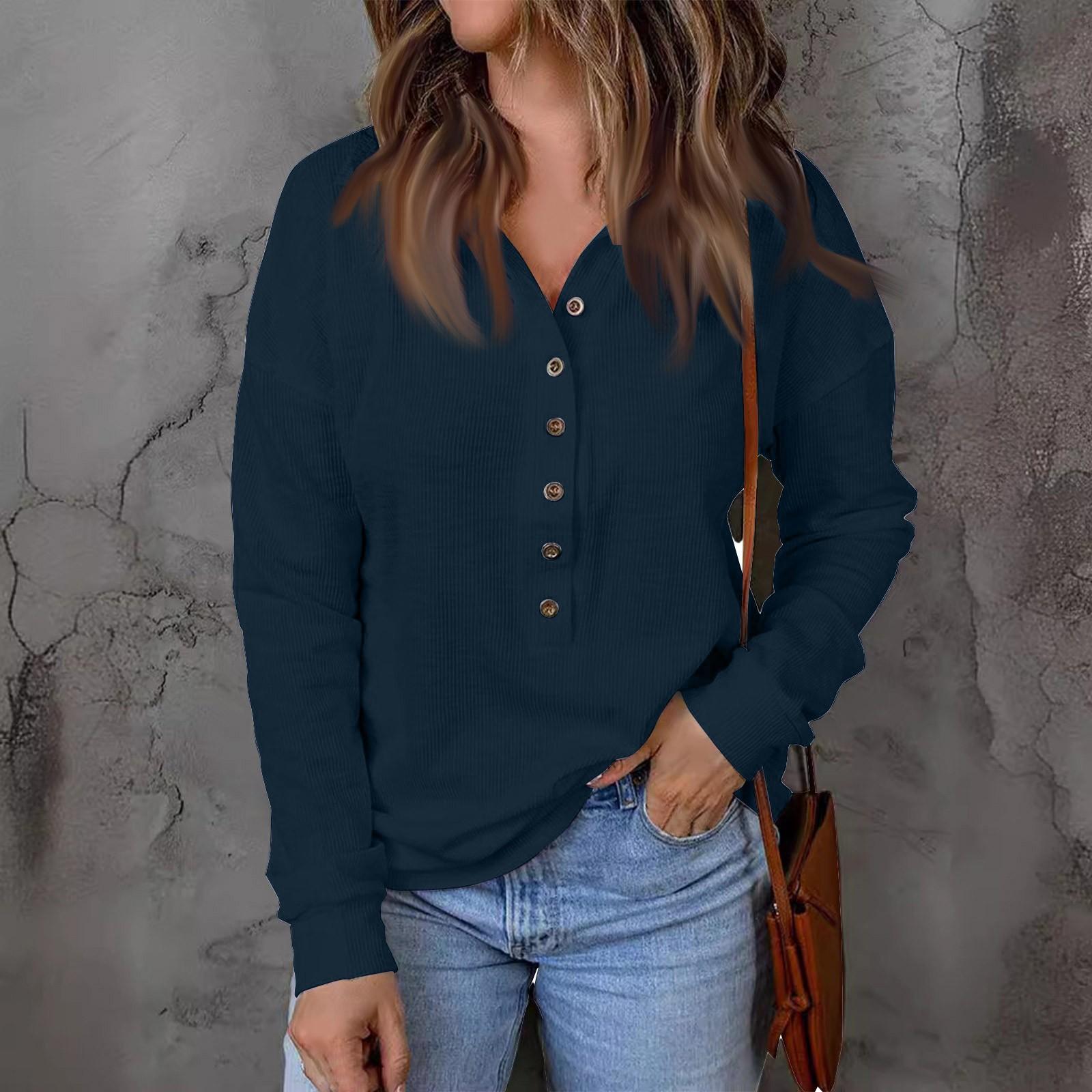 

Женский топ на пуговицах с лацканами и длинными рукавами, пуловер, однотонный вязаный свитер, свободный длинный рукав XXXXL