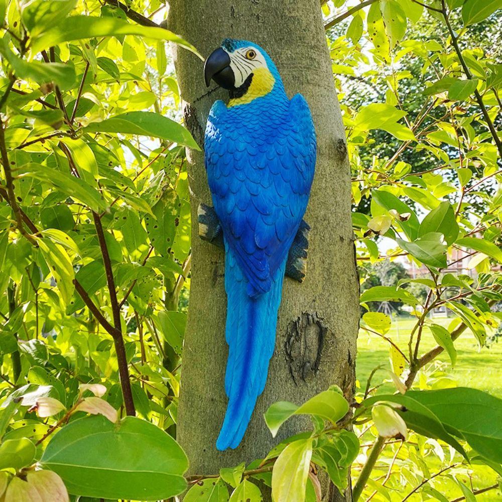 

Wall Mounted DIY Garden Sculptures Resin Bird Figurines Parrot Statue Gift