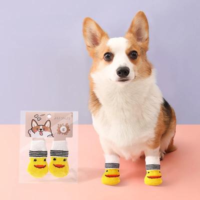 4 Stück/Set Haustiersocken Hohe Qualität Rutschfest Gestrickte Welpensocken Kleine Hundefußabdeckungen Indoor Haustierhund Pfotenschutzhüllen