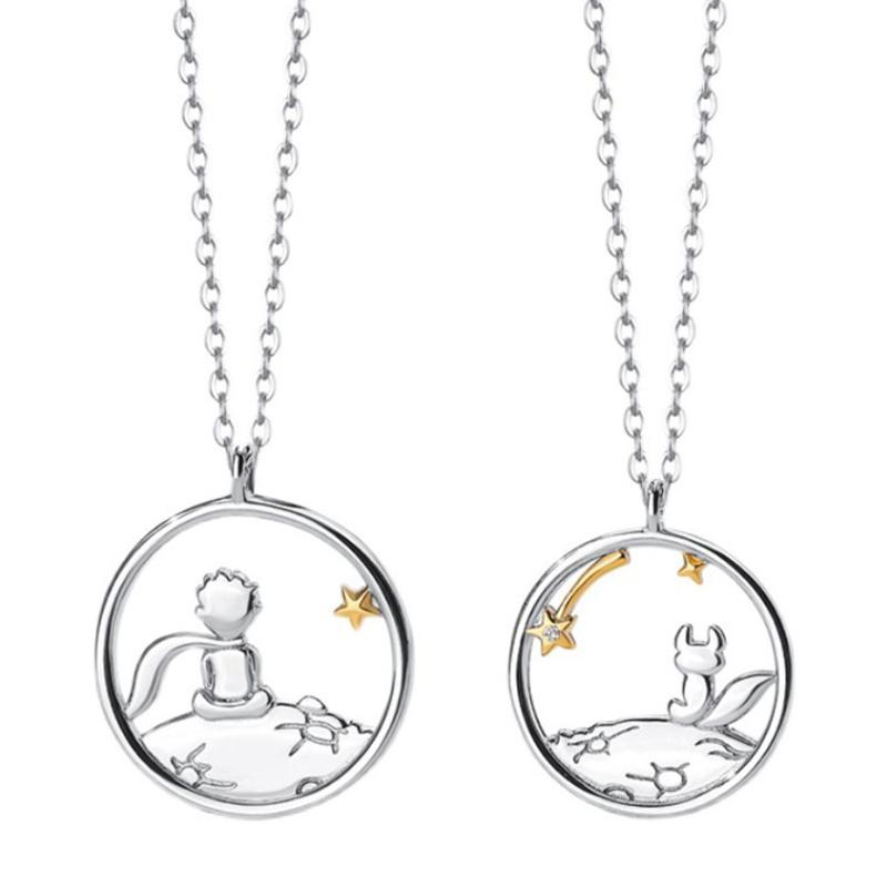 Couple Prince Little Fox Pendant Personality Necklace Valentine'S Day