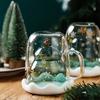 Christmas Tree Double Wall Glass Mug – Heat Resistant Snow Mountain Cup for Coffee, Milk & Holiday Drinks