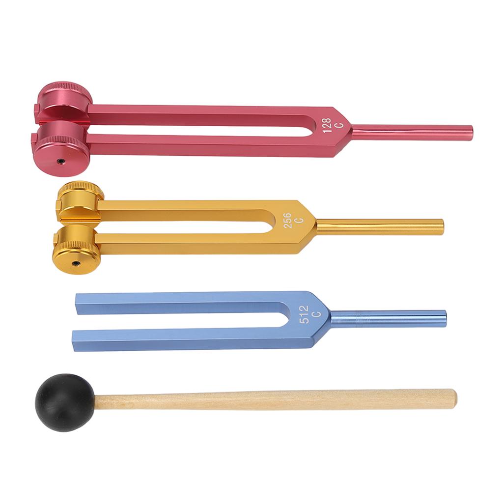 Tuning Forks Set for Healing with Mallet 3 Color Weighted Sound Therapy Medical Tuning Fork with Mallet