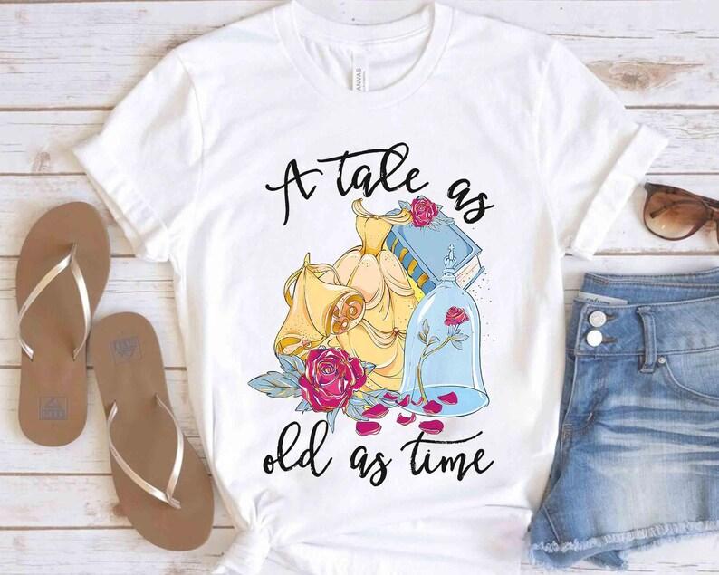 Disney Beauty and the Beast Tale As Old As Time Belle Princess Shirt, Magic Kingdom Unisex T-shirt Family Birthday Gift Adult Toddler Tee 140