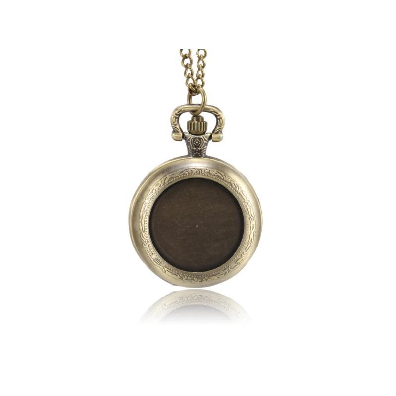 1 Piece of Exquisite Accessory with Chain Pocket Watch Round Groove, Men's and Women's Pocket Watch Round Groove Case
