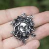 Vintage Snake Woman Medusa Statue Mythical Pendant Necklace