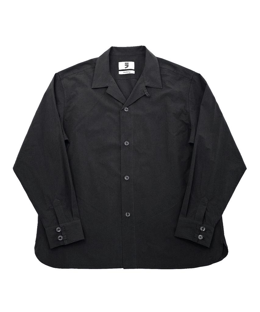 A NOTHING Bio-Washed Crease Tailored Shirt (Black)