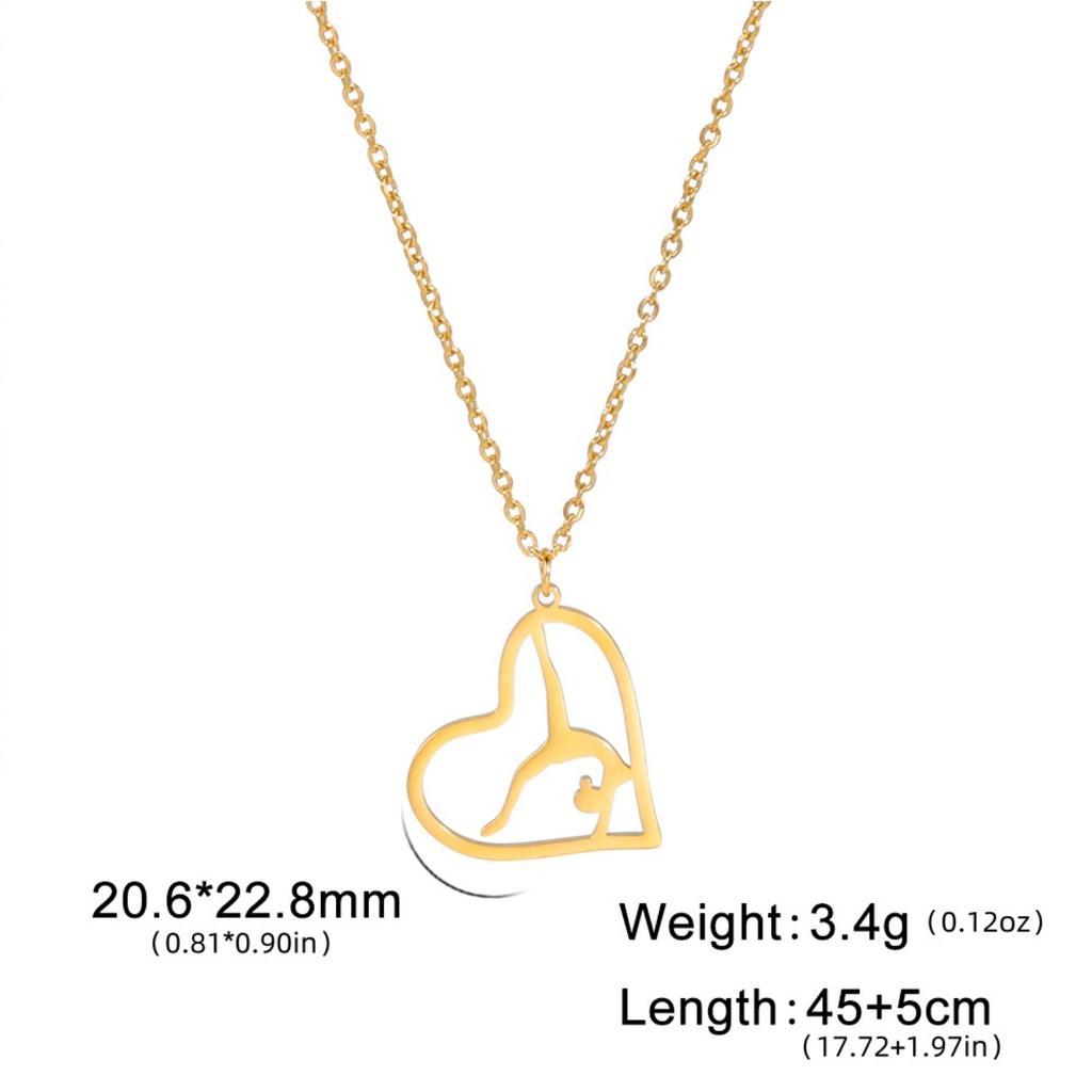 1PC Artistic Love Gymnastics Member Necklace Love Gymnastics Necklace Stainless Steel Gymnastics Enthusiast Souvenir
