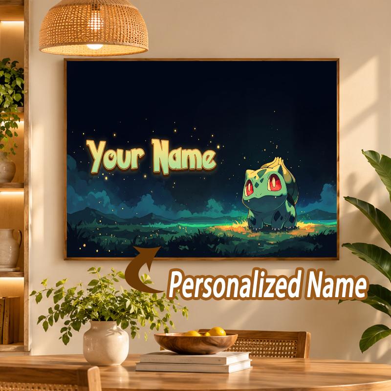 Bulbasaur Custom Name Diamond Painting Personalized 5D Full Drill DIY Diamond Art Home Decor