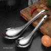 Food Grade 304 Stainless Steel Spoon Large Serving Thickened Deep Dinner Spoons for Rice Soup Mirror Polished Kitchen Utensil Home Restaurant Buffet