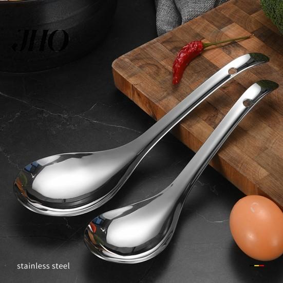 Food Grade 304 Stainless Steel Spoon Large Serving Thickened Deep Dinner Spoons for Rice Soup Mirror Polished Kitchen Utensil Home Restaurant Buffet