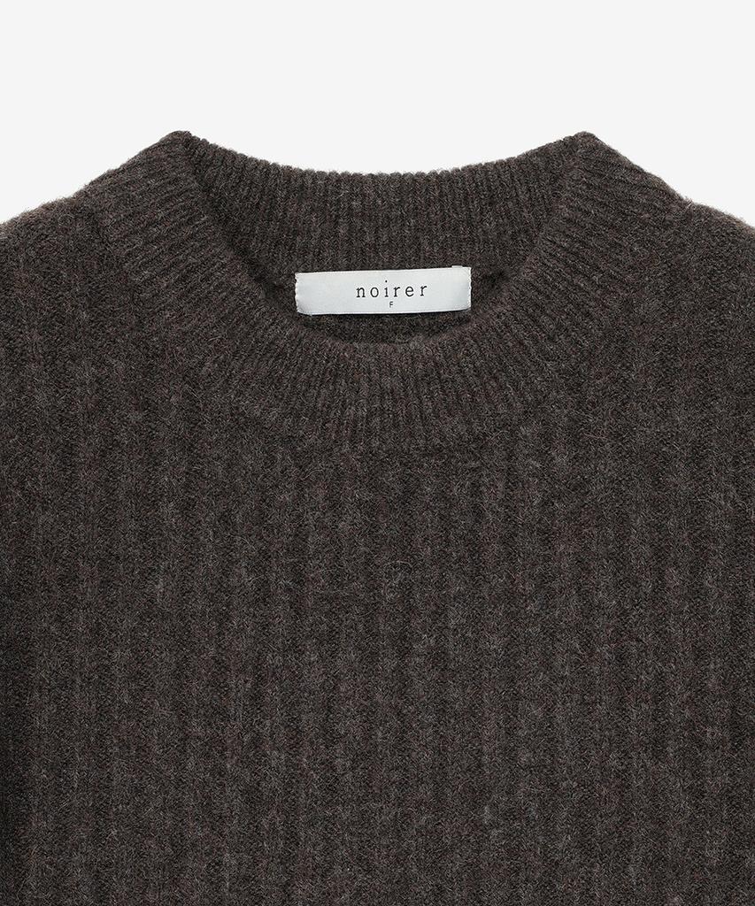 NOIRER FOR WOMAN Camel Slim Fit Ribbed Sweater (Brown)