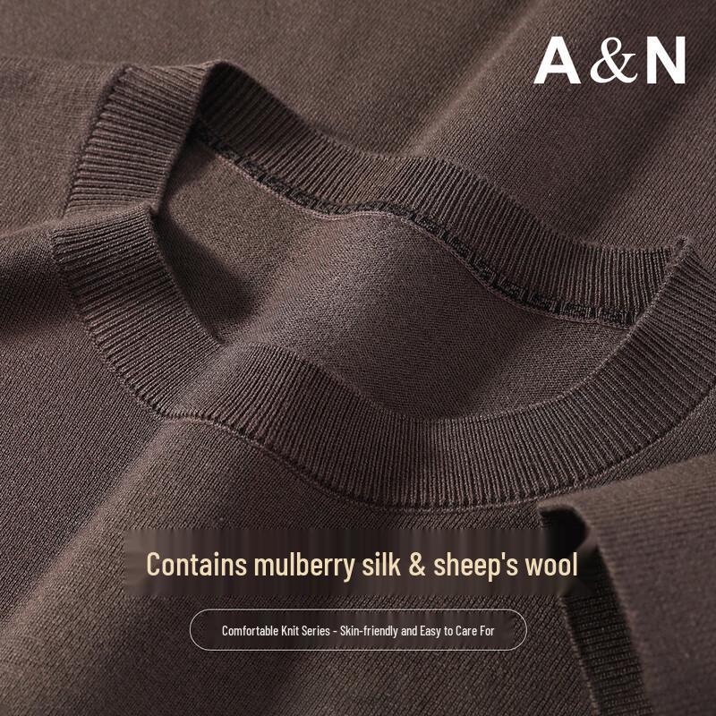 Antonio Men s Mulberry Silk & Merino Wool Blend Long-Sleeve T-Shirt 50