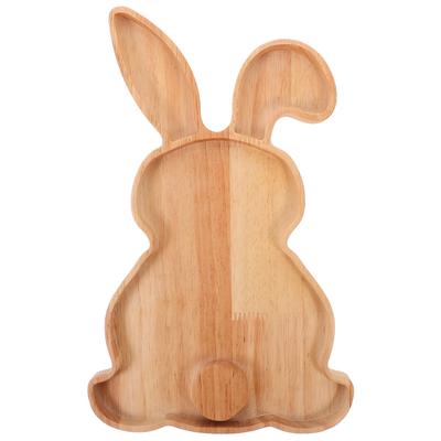 Easter Rabbit Shaped Wooden Tray Wooden Bread Serving Tray Lovely Fruit Serving Tray Easter Bunny Plate