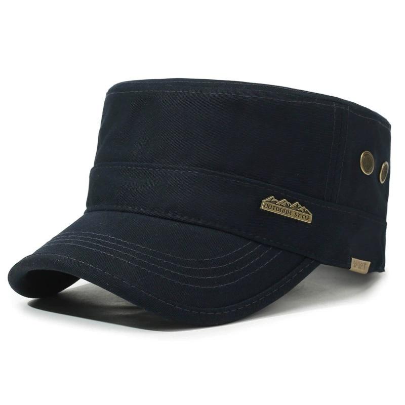 New Four Seasons Flat Top Hat Men'S Simple Cotton Peaked Hat Fashion Baseball Cap Casual Cap, Commuter Sunshade Hat