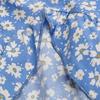 Floral Print High Waist V Neck Dress with Irregular Flying Sleeve for Women