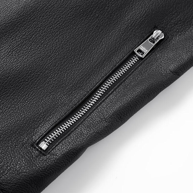 FAPAI Men's Goatskin Leather Lapel Jacket