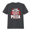 Funny Gym Workout Lift Weights Eat Pizza Slogan Print Casual T Shirt vintage Washed fashion Comfortable Versatile