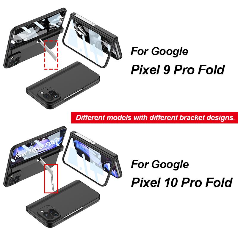 Magnetic Hinge Plain Leather Case for Google Pixel 10 9 Pro Fold Outer Screen Glass Stand Armor Cover for Pixel 10 Pro Fold Case