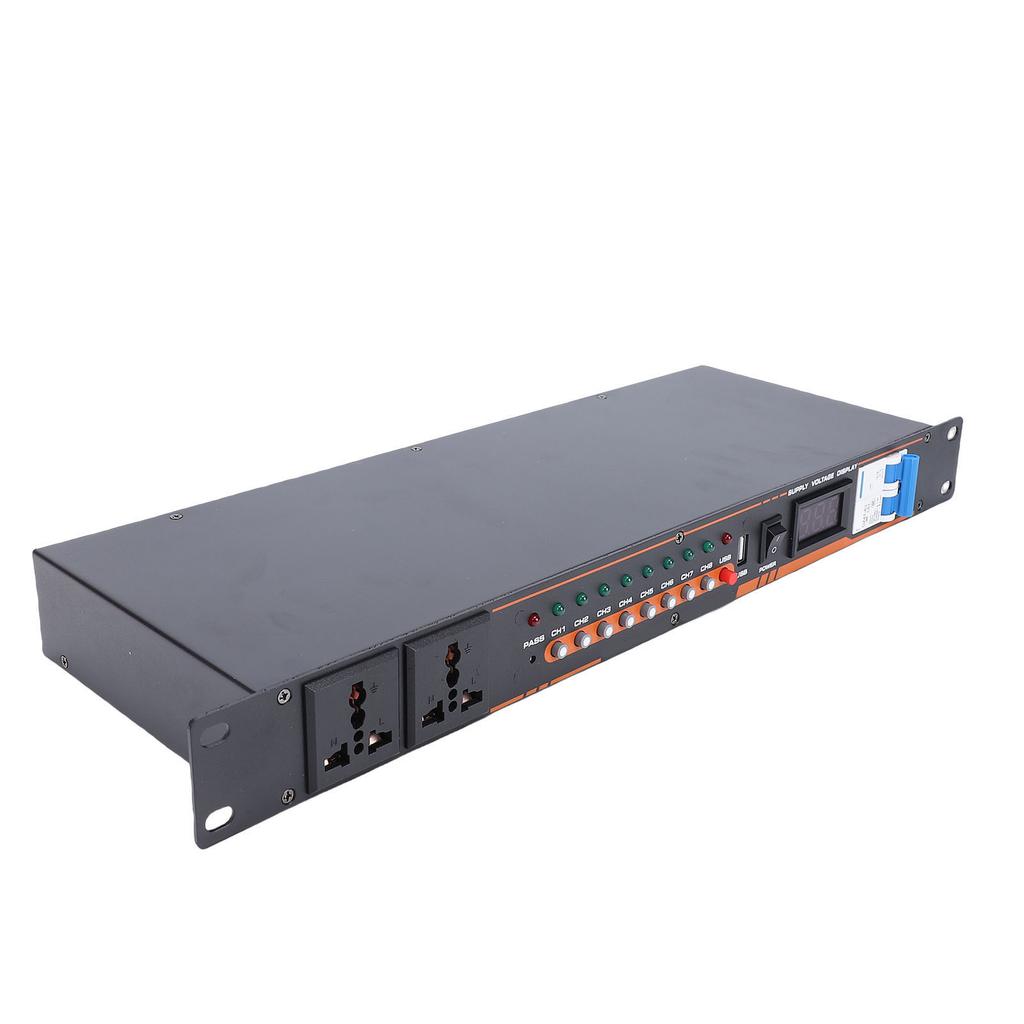 10 Outlet Power r High Power Equipment Power Controller with Digital Voltage Display Independent for Stage Amplifier Studio
