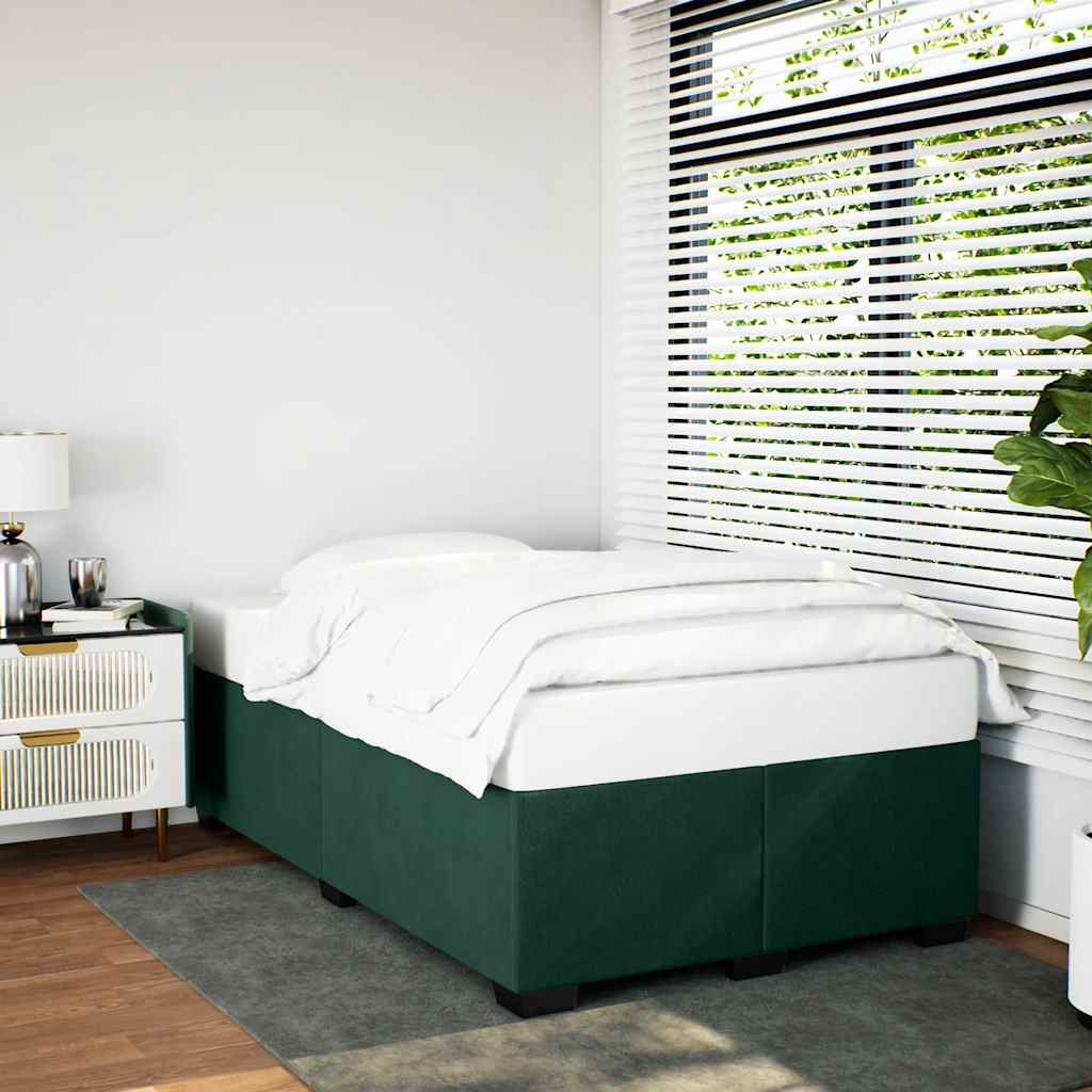 Bed Frame without Mattress Dark Green 120x200 cm Velvet