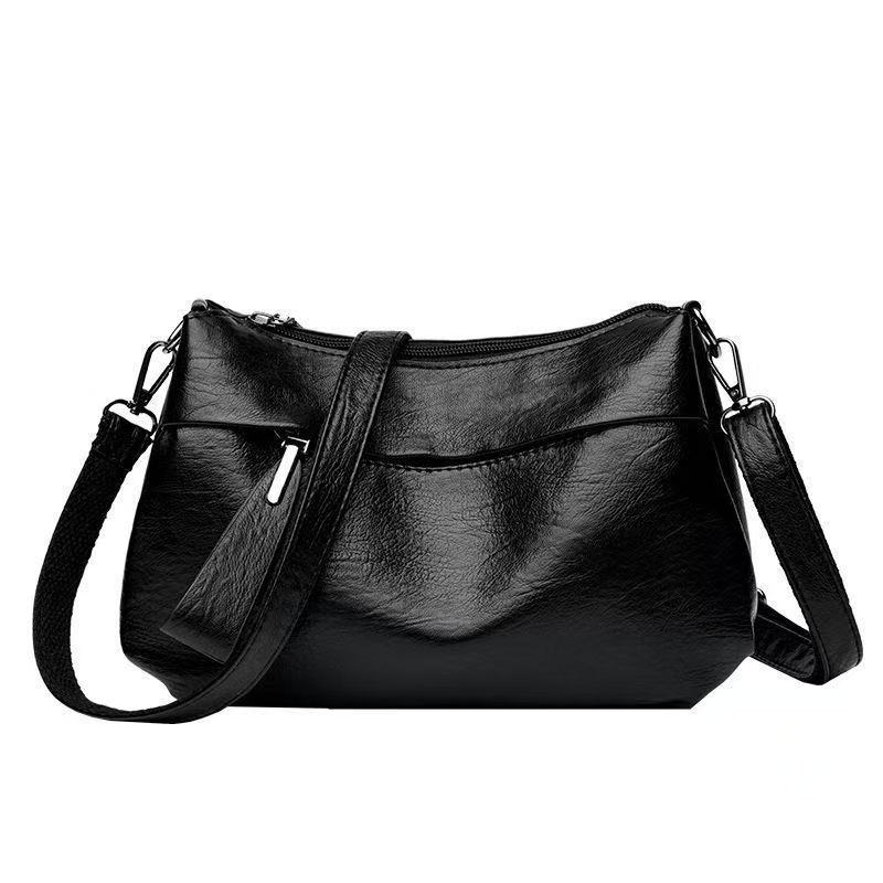 2026 New Large Capacity Multi-layer Women's Soft Leather Mom Versatile Fashion One Shoulder Crossbody Women's Bag