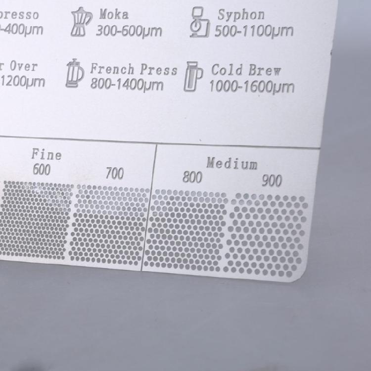 Coffee Powder Grinding Thickness Reference Comparison Card Grinder Grinding Powder Thickness Comparison Scale for Coffee