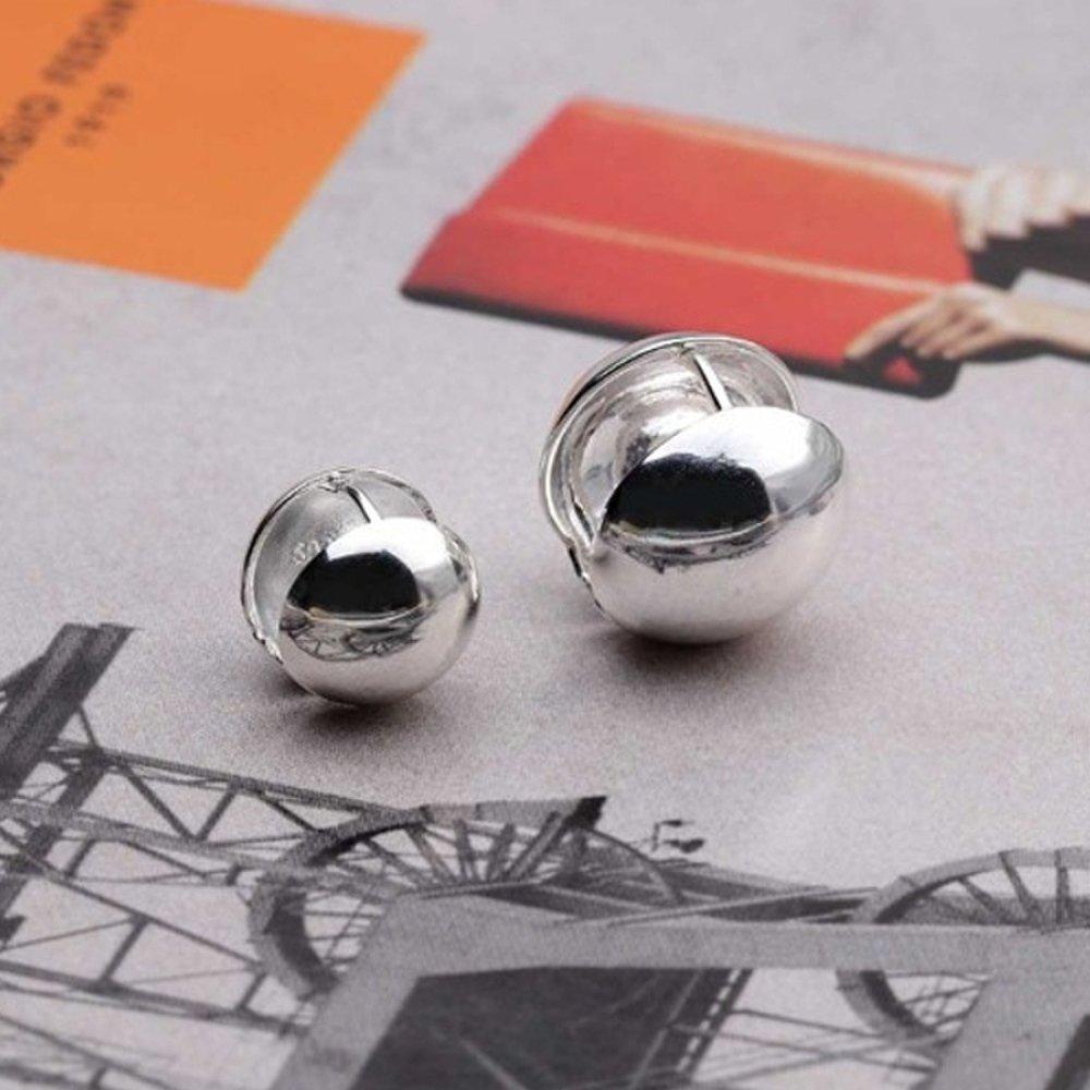 [Aslit] Silver One-Touch Ring Earrings 925 Circular 10mm