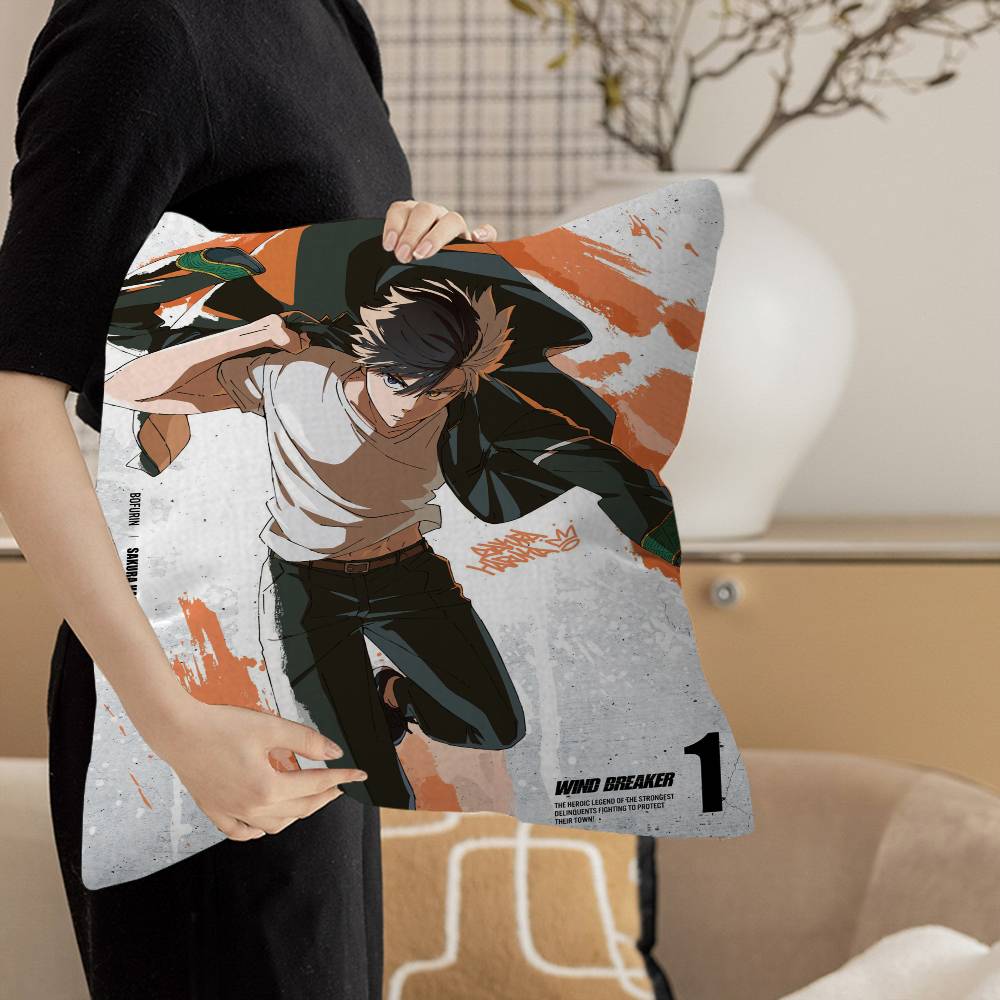 Japanese Anime Wind Breaker Cushion Cover Pillow Cover Decor Pillowcase Printed Cushion Case For Couch