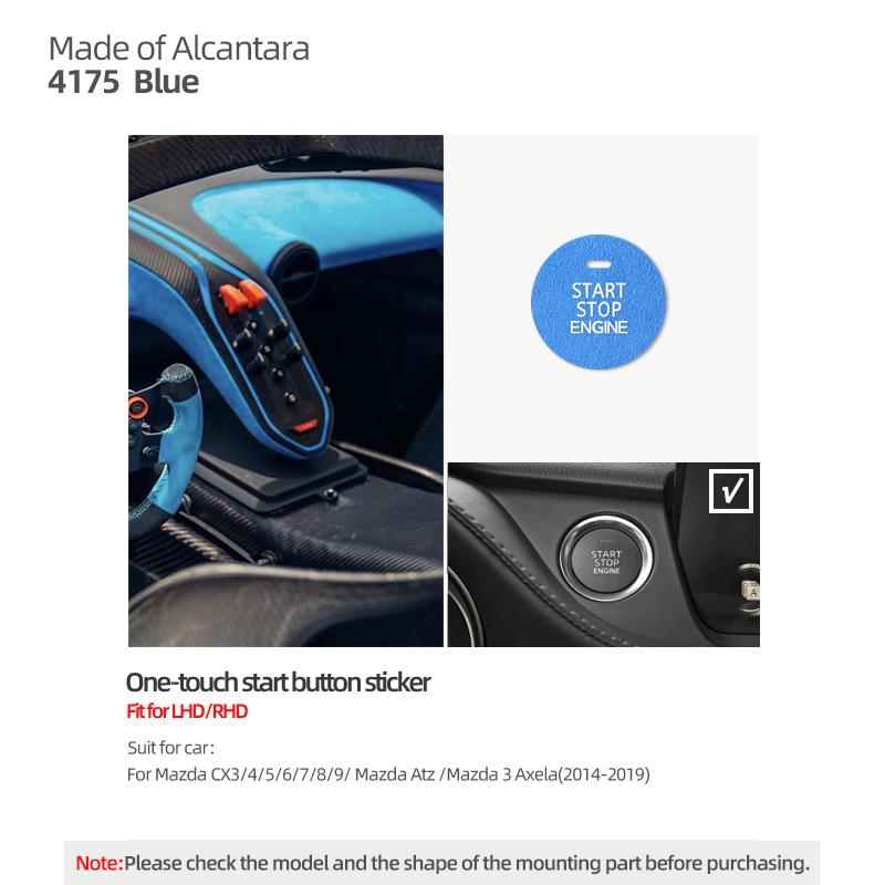 Made of Alcantara Betterhumz For Mazda 3 Axela CX-3 CX-4 CX-8 2014- Engine Start Stop Trim Stickers Car Interior Accessories