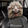 1 Piece Funny Grinning Sheep Car Headrest Cover, 2D Printed, Elastic Universal Fit