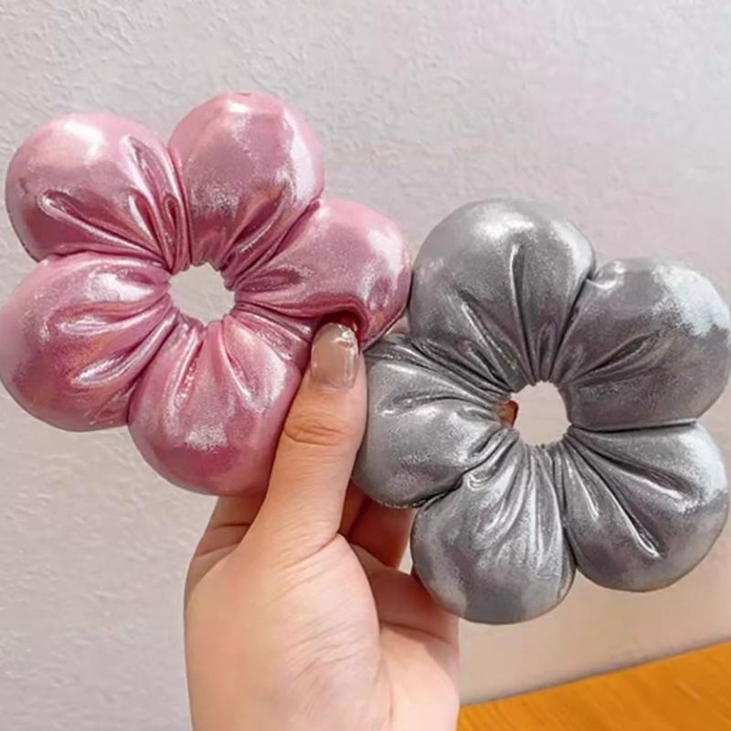 Korean Creative Exaggerated Flower Scrunchie Headdress Women Girl Trendy Design Elastic Hair Band Vacation Hair Accessories
