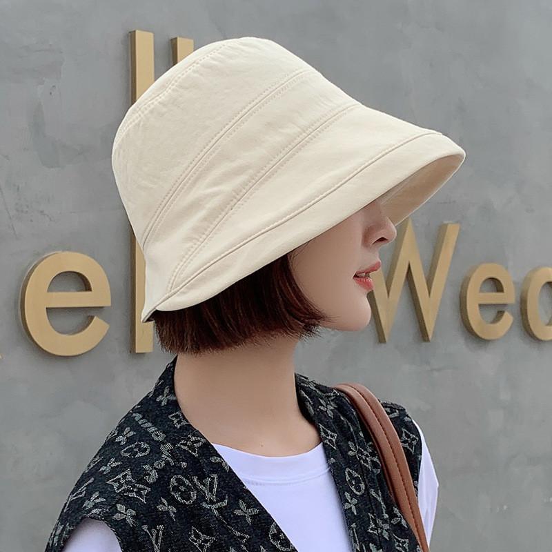 Cotton Fisherman Hat With Wide Brim Sunshade For Summer Casual Women