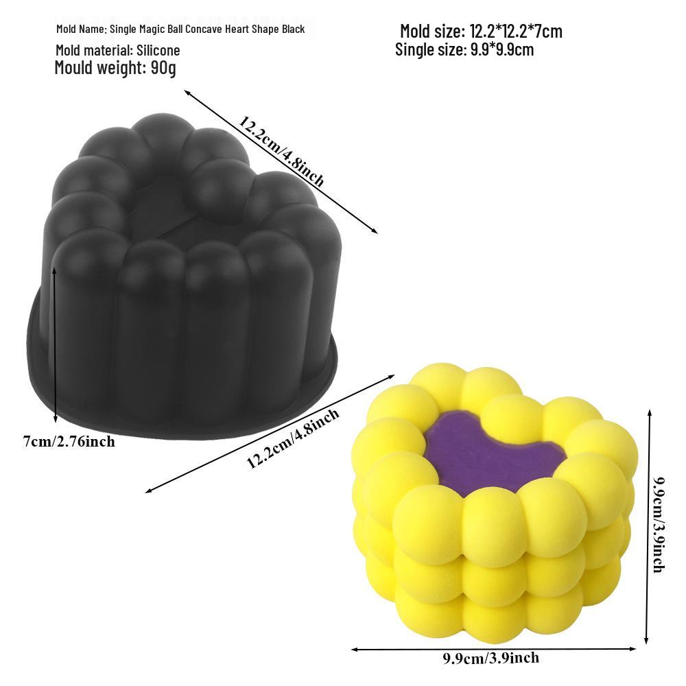 6-Cavity Flower & Heart Silicone Mousse Mold for Chocolate and Cakes