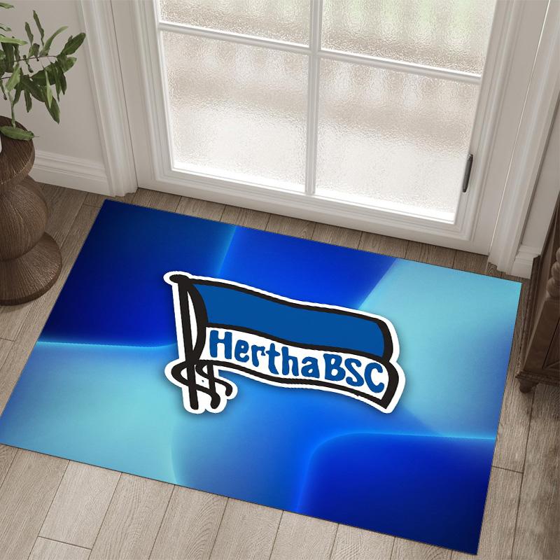 Hertha bsc FC Design Tappeto in Velluto di Cristallo Accogliente Non?Tappeto Stampato Antiscivolo per Camera da Letto Soggiorno Ingresso