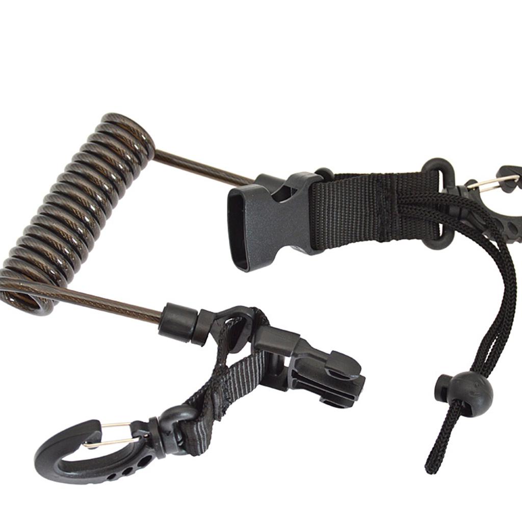 Spiral Coil Cable Anti lost Camera Flashlights Safety Leash for Diving Snorkelling Surfing Kayaking