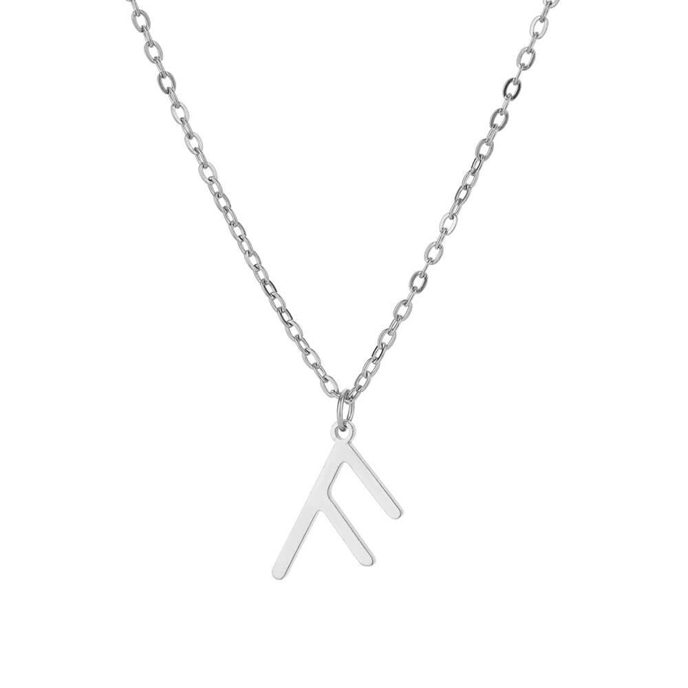 Viking Rune Layering Necklace for Women Stainless Steel Norse Runic Pendants Necklaces Feminine Delicate Minimalist Zircon Gift