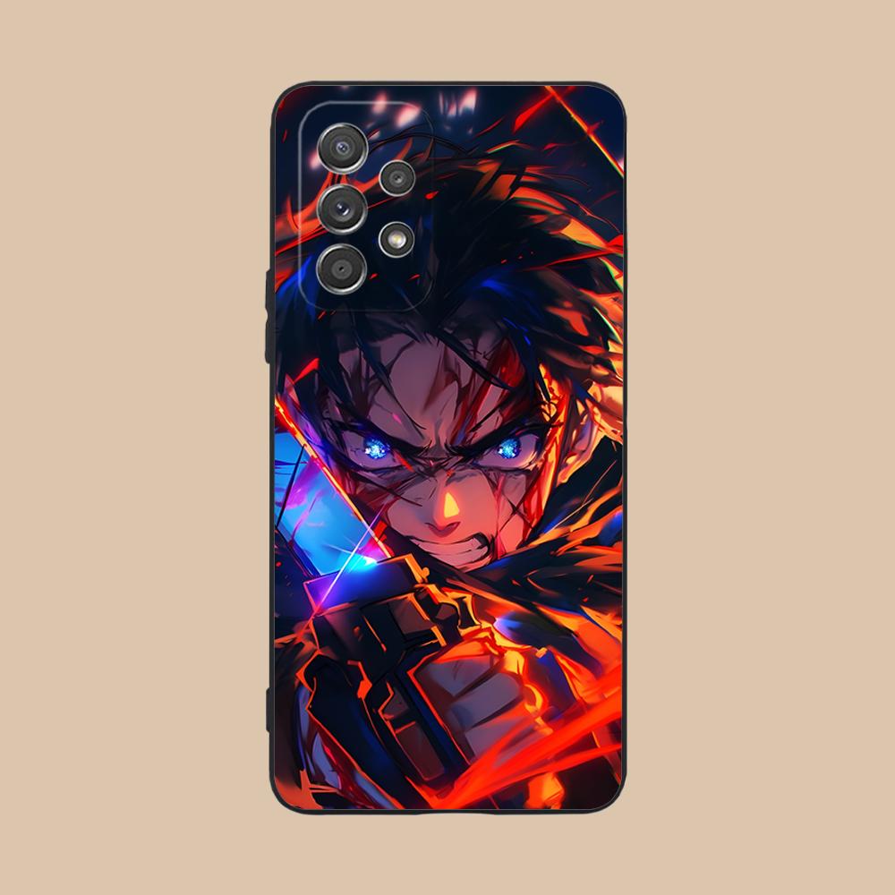 AOT Eren Mobile Cell Phone Case for Samsung Galaxy A73 72 71 70 56 55 54 53 52 36 35 34 23 16 15 5G Colour Protective Luxury