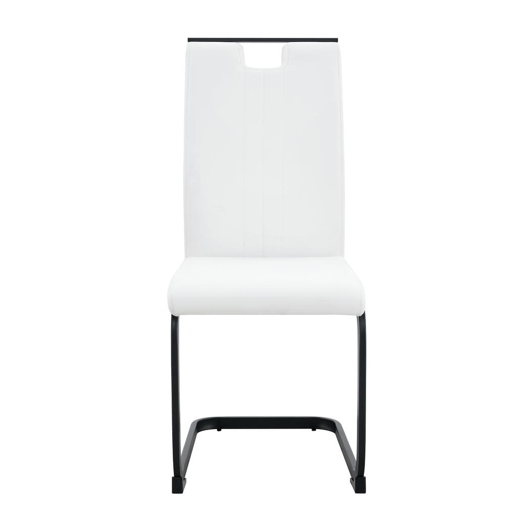Set of 2 White PU Chairs in Arch Shape – Gives Minimalist and Contemporary Living Styles a Fashionable Touch