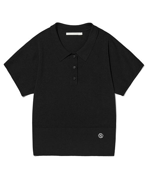 Kirsh Collection Collared Short Sleeve Knit [Black] 1
