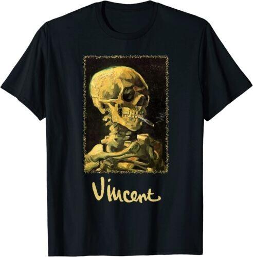 NEW LIMITED Skull of a Skeleton, Burning Cigarette by Vincent van Gogh T-Shirt M