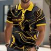 Men's Abstract Geometric Polo Short Sleeve Shirts Lapel Business Casual Athleisure Daily Wear 3D Print Buttons Spring