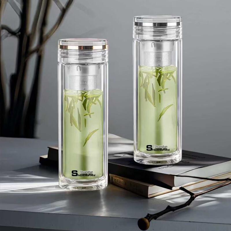 Shuanghan Double-Layer Glass Tea Infuser Bottle