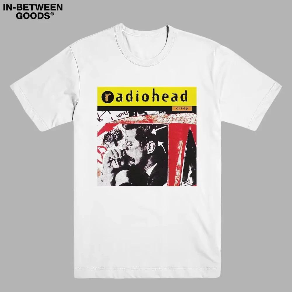 RADIOHEAD Printed TShirt Men Oversized Y2k Heavy Metal Band 2026 New Rock Punk American Casual Cotton Crew Neck Short Sleeve