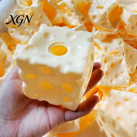 Classroom Sensory Toy Cheese Squeeze Slow Rising Stress Relief Soft Rebound Foam Texture Cube Fidget for Office Home Use