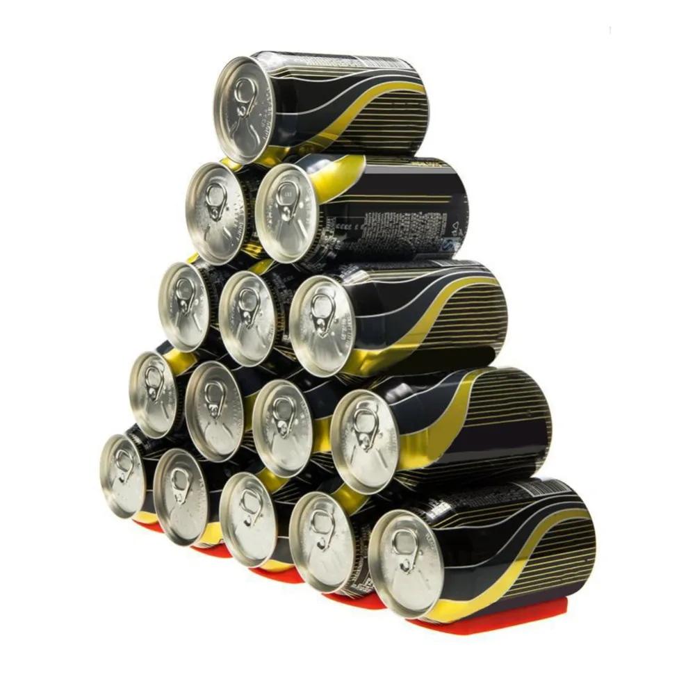 Roter Silikon Kühlschrank Dosen Bier Wein Flaschenregal Halter Matte Stapelbares Ordnungs-Werkzeug Küchenhelfer Silikon Dosenhalter Matte Organizer