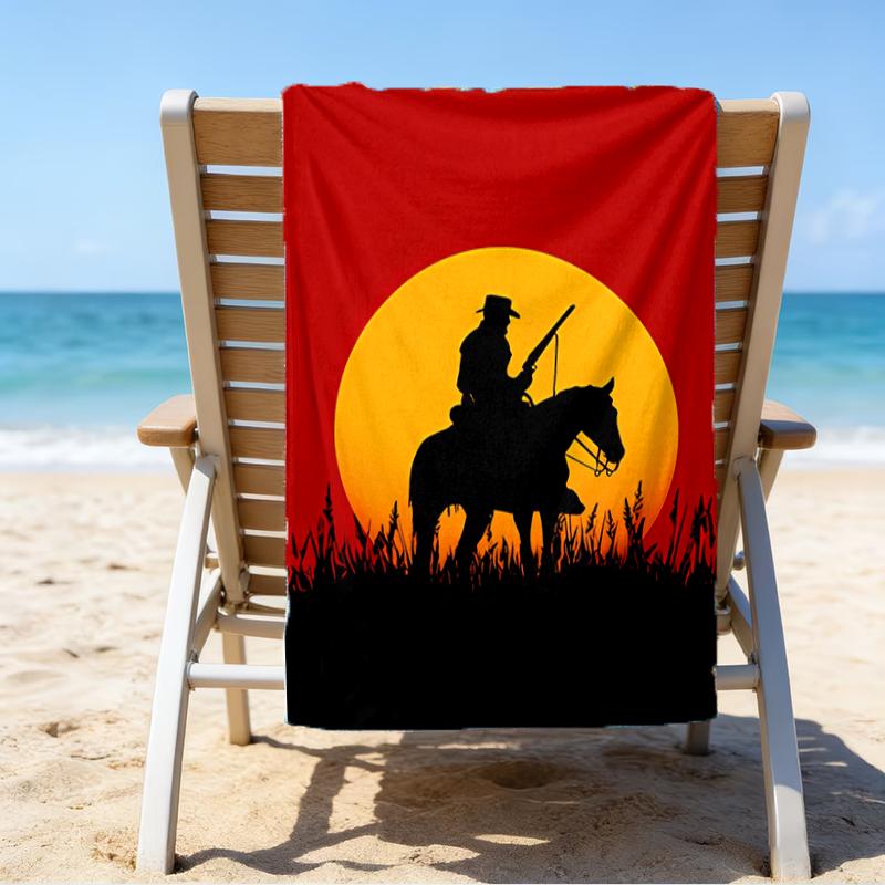 Proof Beach Towel with a Red Dead Redemption Pattern - Soft,absorbent,quick-drying,machine Washable - Perfect for Swimming,camping,bathing
