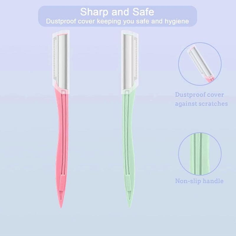 Augenbrauenrasierer für Frauen 6 Stück, Gesichtsrasierer für Männer mit Abdeckung, Haartrimmer Gesichtsrasierer