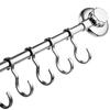 MaxHold Kitchen Tool Hooks, Towel Rack, Stainless Steel, Super Strong Suction Cups, 7 Movable Hooks, Bathroom & Kitchen Storagec