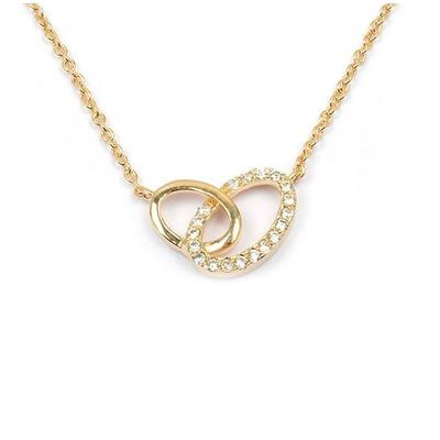[M8890] – Vergoldete Halskette „Love“ aus Weißgold – 14 x 10 mm